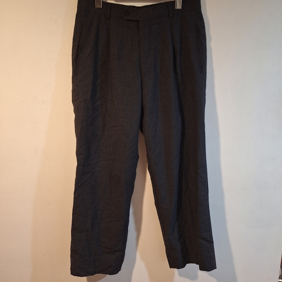 Vintage Hugo Boss Trousers - Men's 34R Dark Grey 100% Virgin Wool - Picture 7 of 7